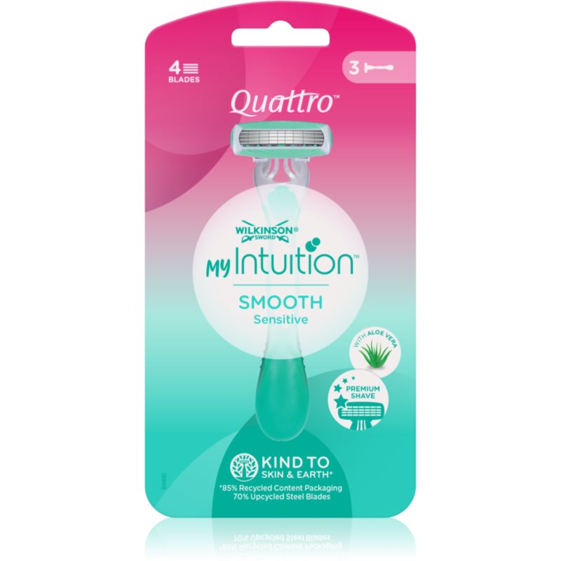 Wilkinson Sword Quattro for Women My Intuition Smooth aparat de ras de unică folosință Aloe and Vitamin E 3 buc