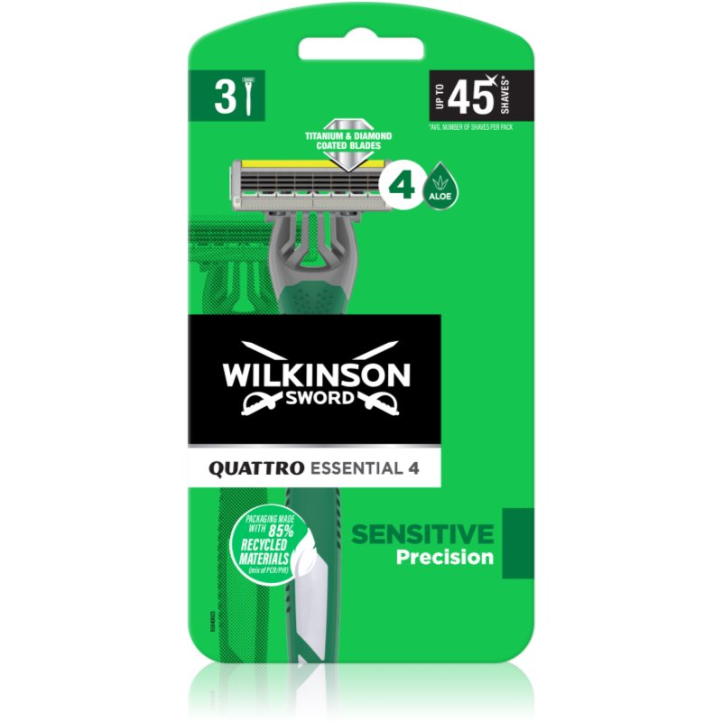 Wilkinson Sword Quattro Titanium Sensitive aparat de ras de unică folosință 3 buc