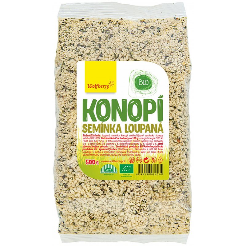 Wolfberry Konopné semínko loupané BIO semínka v BIO kvalitě 500 g