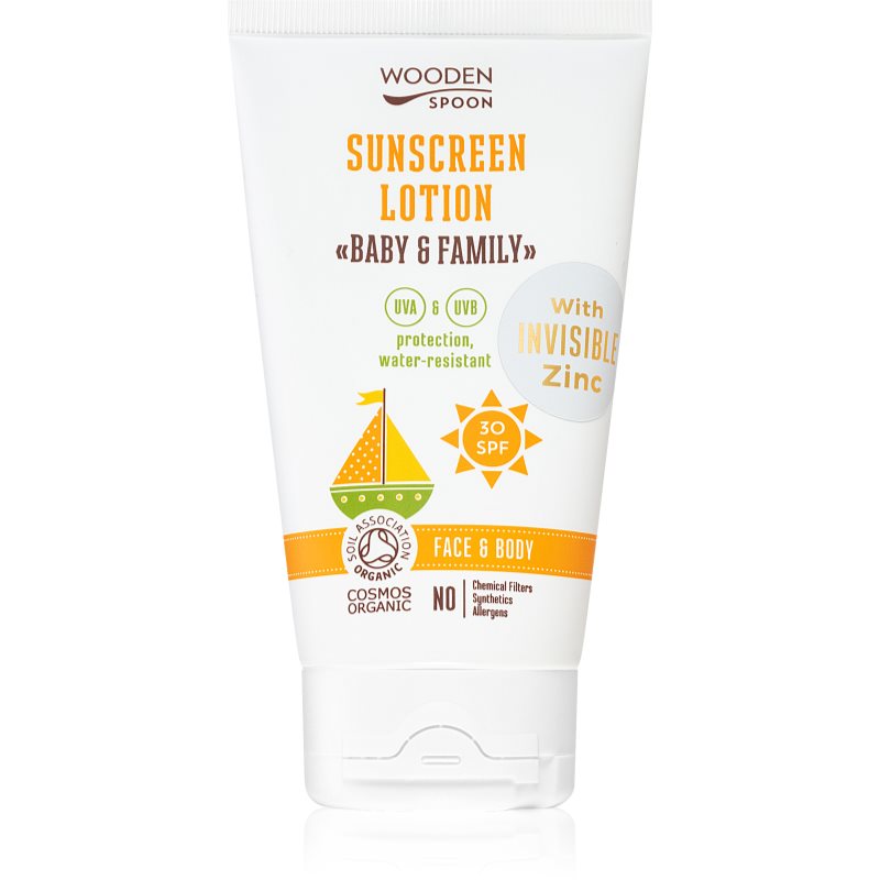 WoodenSpoon Baby & Family schützende Sonnenmilch SPF 30 150 ml