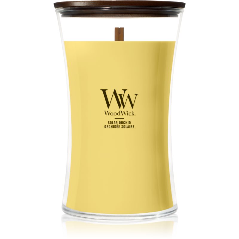 Woodwick Solar Orchid lumânare parfumată cu fitil din lemn 610 g