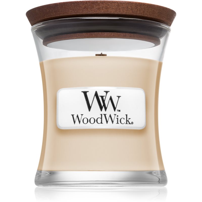 Woodwick Vanilla Bean lumânare parfumată cu fitil din lemn 85 g