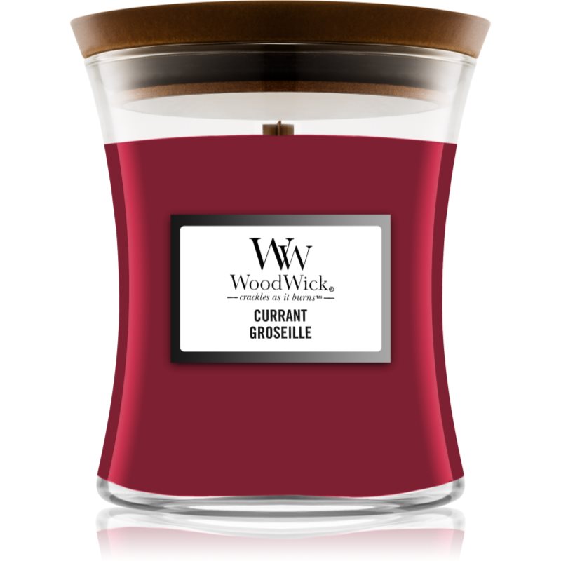 Woodwick Currant lumânare parfumată cu fitil din lemn 275 g