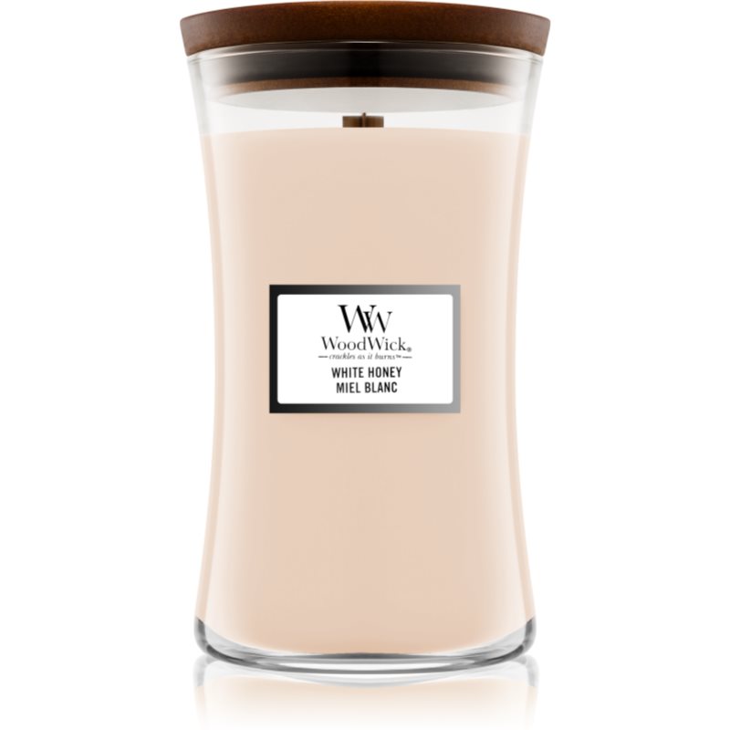 Woodwick White Honey Miel Blanc lumânare parfumată cu fitil din lemn 609.5 g