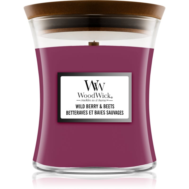 Woodwick Wild Berry & Beets lumânare parfumată cu fitil din lemn 275 g