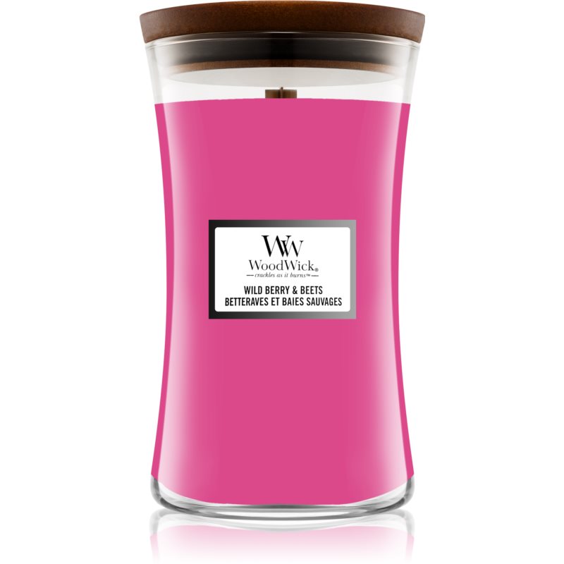 Woodwick Wild Berry & Beets lumânare parfumată cu fitil din lemn 609,5 g