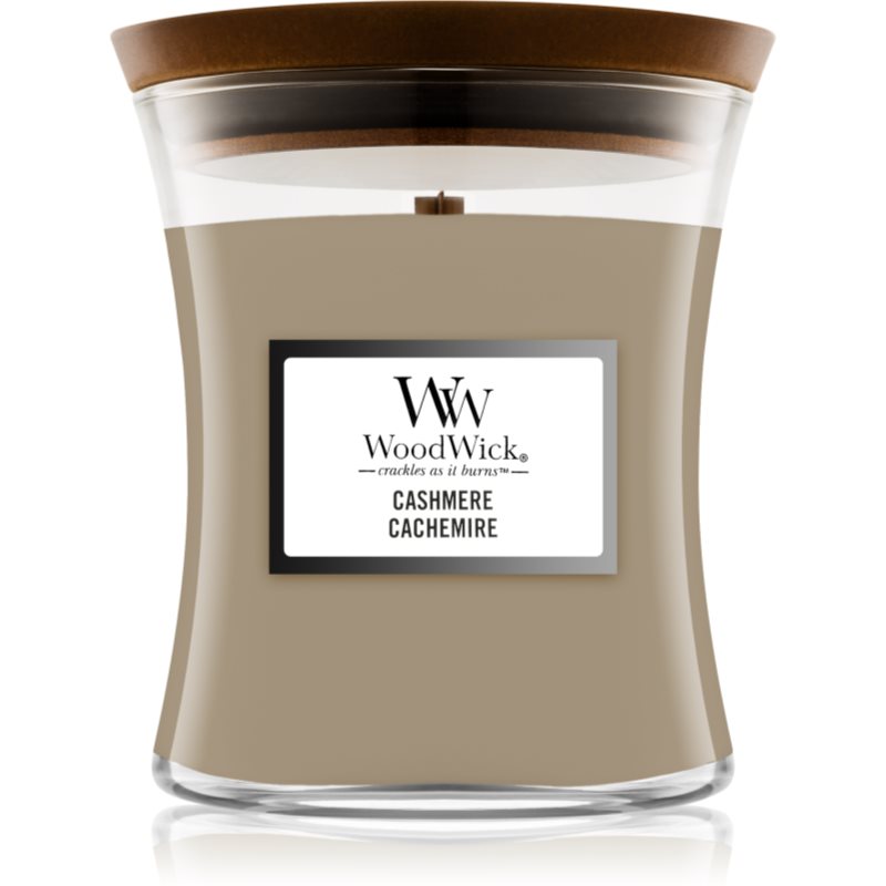 Woodwick Cashmere lumânare parfumată cu fitil din lemn 275 g