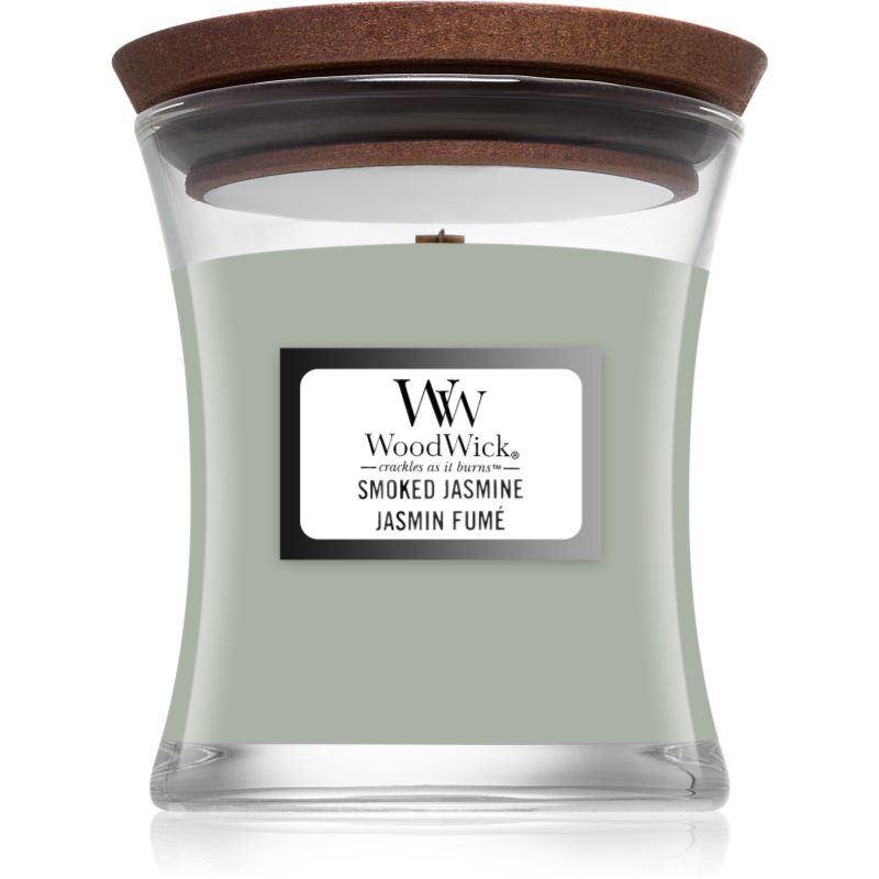 Woodwick Smoked Jasmine lumânare parfumată cu fitil din lemn 85 g