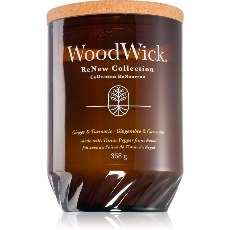 Woodwick Ginger & Turmeric lumânare parfumată cu fitil din lemn 368 g