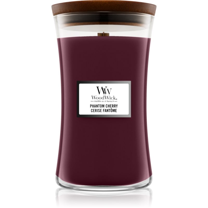 Woodwick Phantom Cherry lumânare parfumată cu fitil din lemn 609.5 g