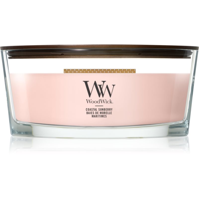 Woodwick Coastal Sunberry lumânare parfumată cu fitil din lemn 453.6 g