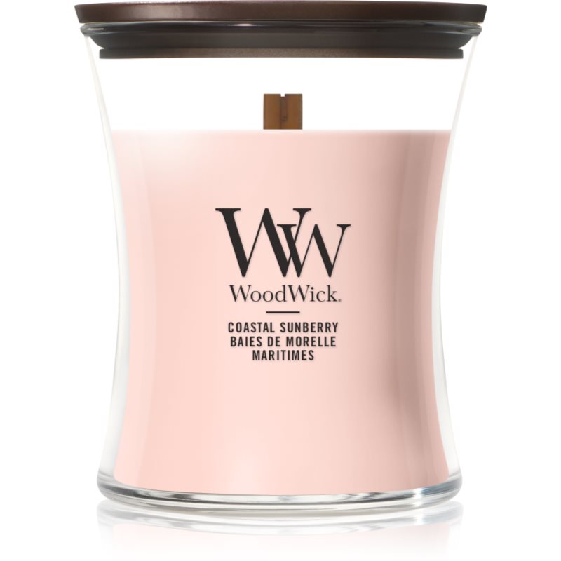 Woodwick Coastal Sunberry lumânare parfumată cu fitil din lemn 275 g