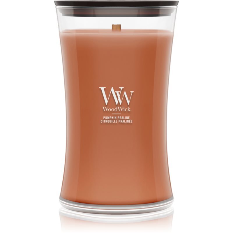 Woodwick Pumpkin Praline lumânare parfumată cu fitil din lemn 610 g
