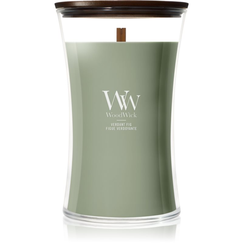 Woodwick Verdant Fig lumânare parfumată cu fitil din lemn 610 g