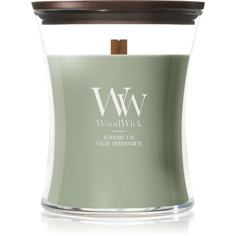 Woodwick Verdant Fig lumânare parfumată cu fitil din lemn 275 g