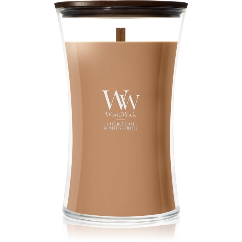 Woodwick Hazelnut Roast lumânare parfumată cu fitil din lemn 610 g