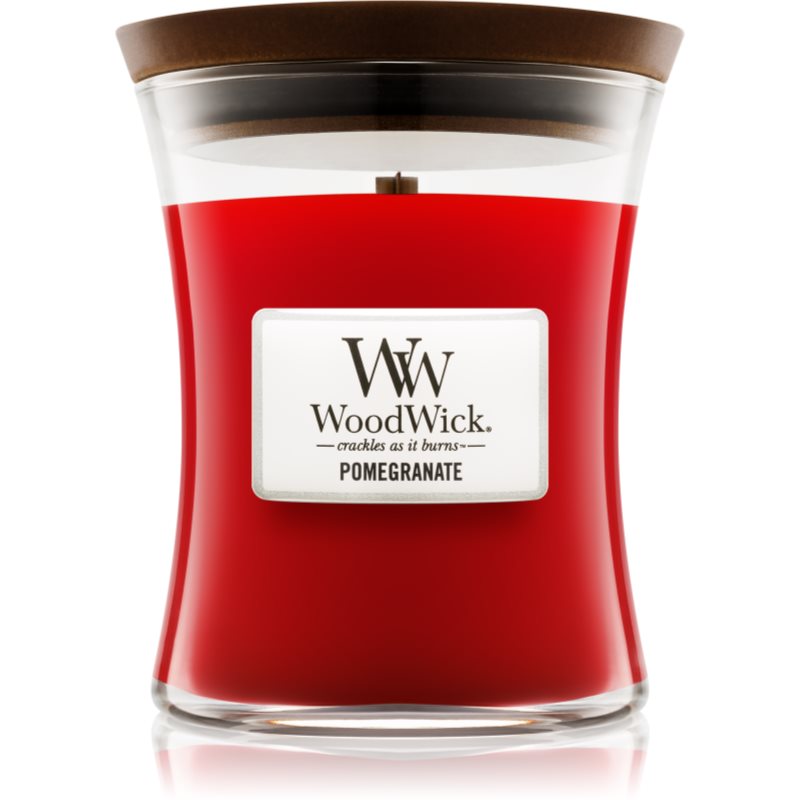 Woodwick Pomegranate lumânare parfumată cu fitil din lemn 275 g