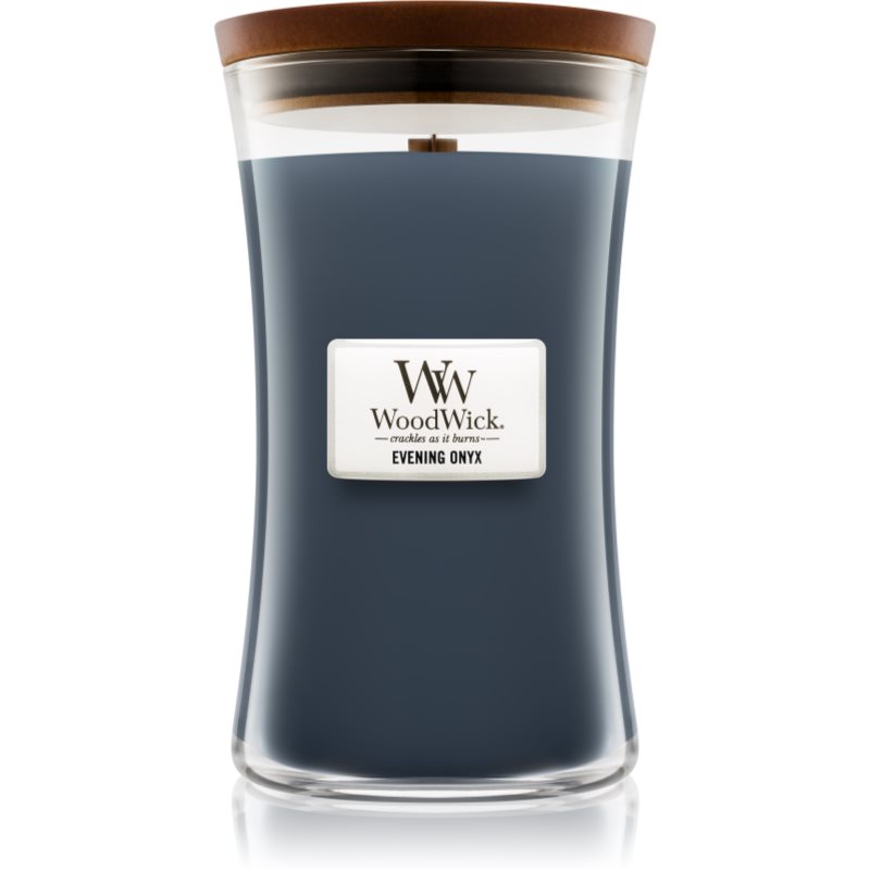 Woodwick Evening Onyx lumânare parfumată cu fitil din lemn 609.5 g