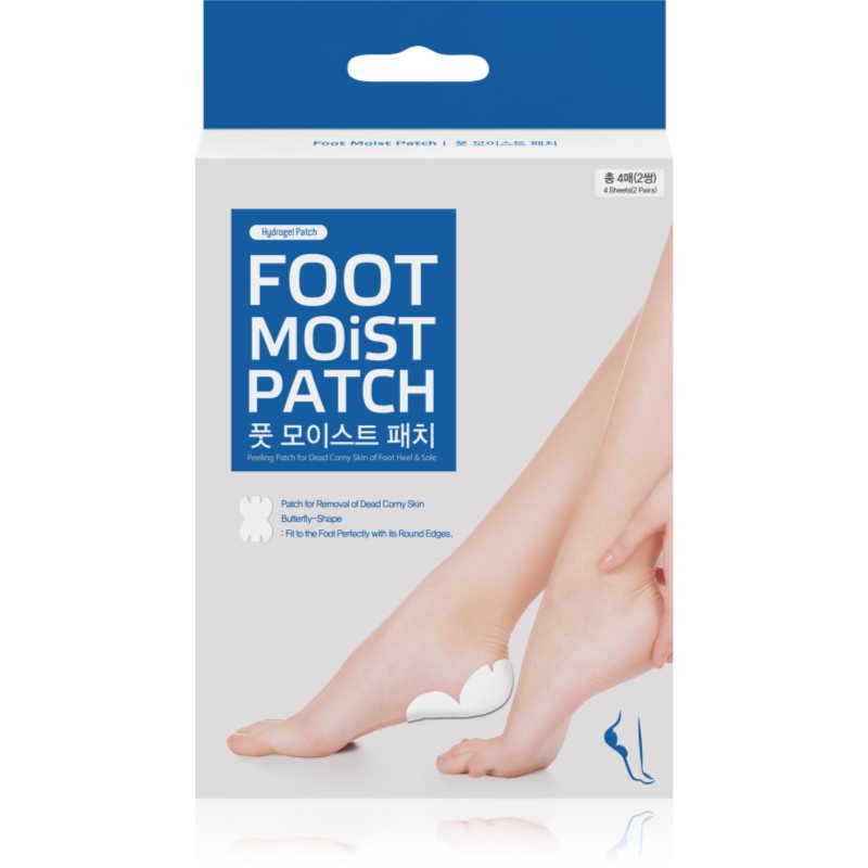Wooshin Labottach Foot Moist plasturi exfolianți cu hidrogel pentru călcâie 2 pereche