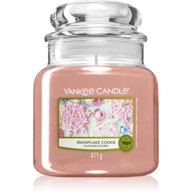 Yankee Candle Snowflake Cookie lumânare parfumată Clasic mare 411 g