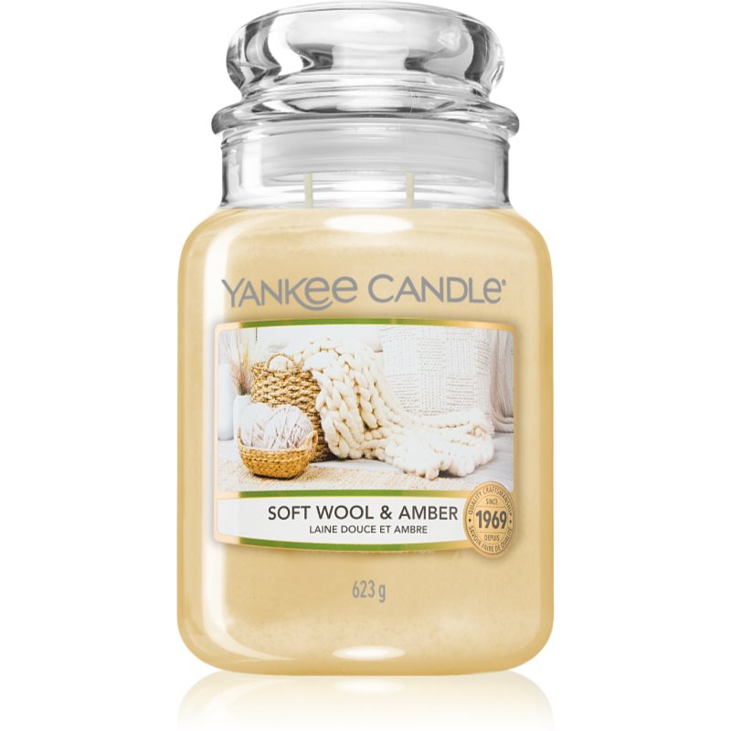 Yankee Candle Soft Wool & Amber lumânare parfumată 623 g