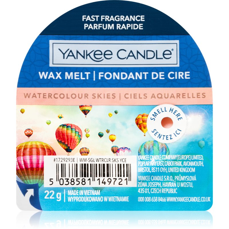 Yankee Candle Watercolour Skies ceară pentru aromatizator 22 g