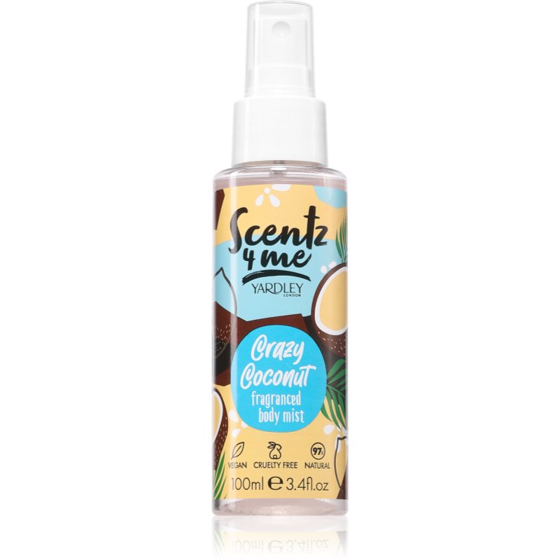 Yardley Scentz 4 Me Crazy Coconut Body Mist pentru femei 100 ml