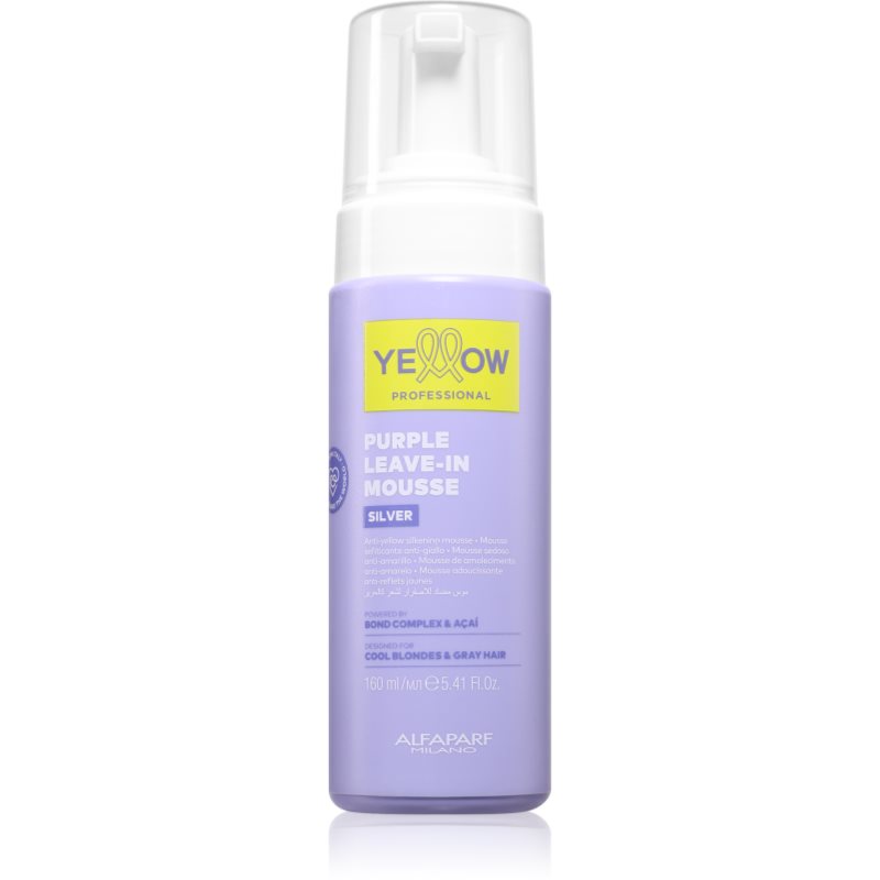 Yellow Professional Silver Purple Leave-In Mousse spumă de păr neutralizeaza tonurile de galben 160 ml
