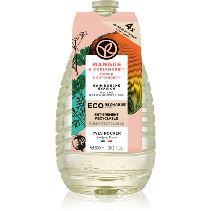 Yves Rocher Bain de Nature gel de duș rezervă Mango & Coriander 600 ml