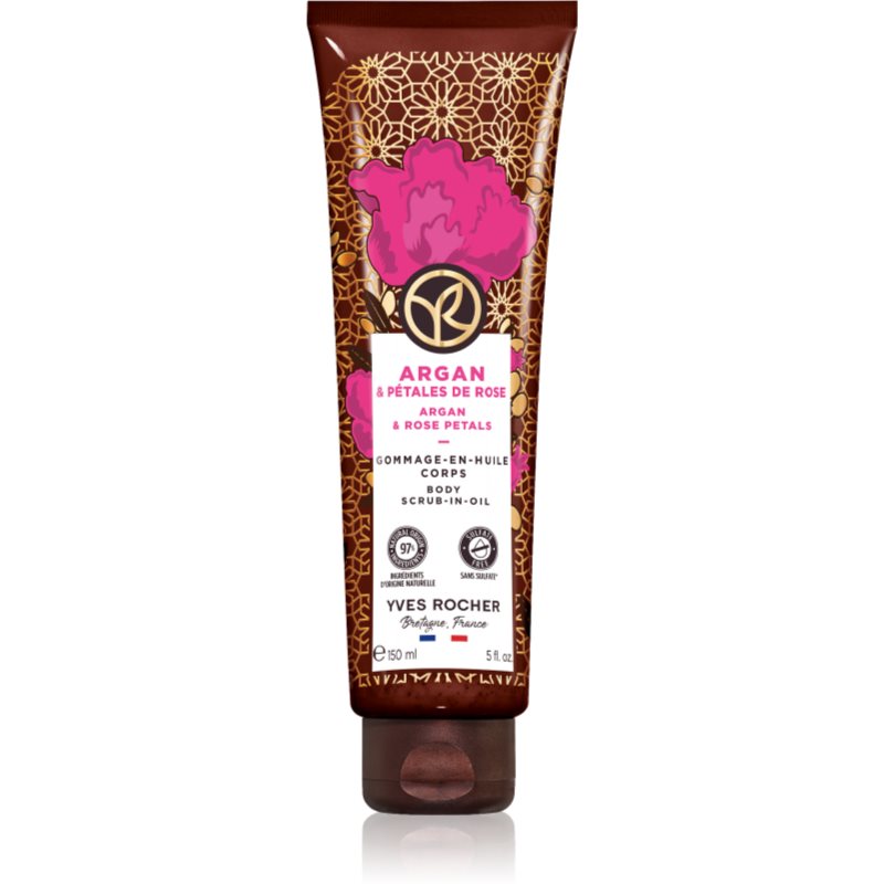 Yves Rocher Bain de Nature ulei pentru exfoliere Argan & Rose Petals 150 ml