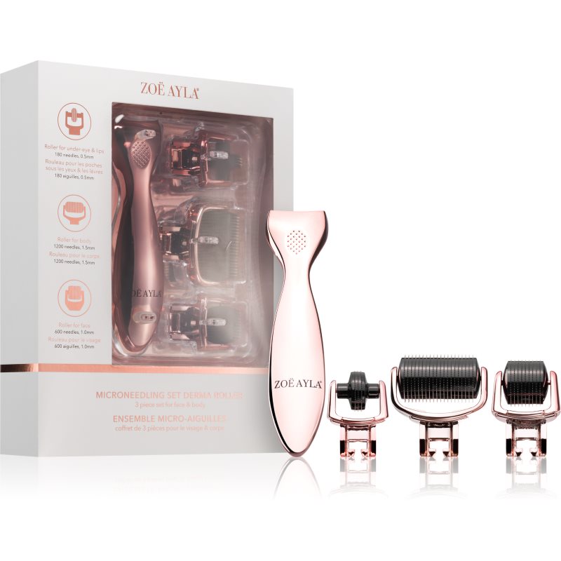 Zoë Ayla Micro-Needling Derma Roller Set aplicator cu micro-ace pentru fata si corp