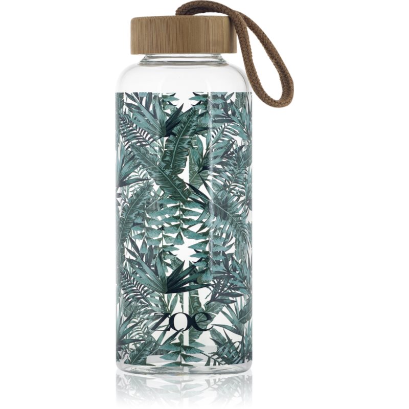 ZOE Bamboo Glass Bottle sticlă pentru apă culoare Tropic green 550 ml