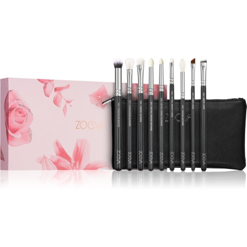 ZOEVA It's All About The Eyes Brush Set set de pensule cu geantă 9 buc