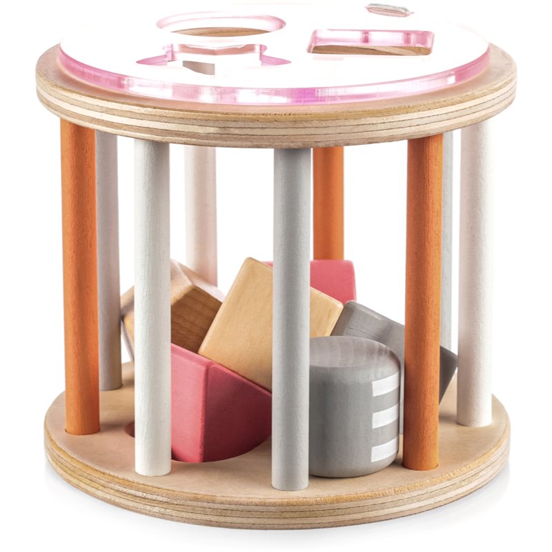 Zopa Wooden Jigsaw jucărie interactivă cu piese care se pot insera din lemn 18 m+ Pink 1 buc