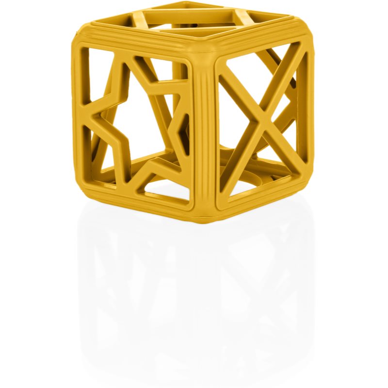Zopa Silicone Teether Square jucărie pentru dentiție 0 m+ Mustard Yellow 1 buc