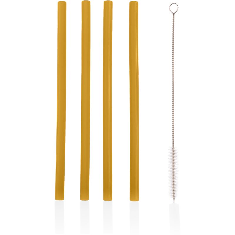 Zopa Silicone Straw pai din silicon + perie de par 6 m+ Mustard Yellow 4 buc