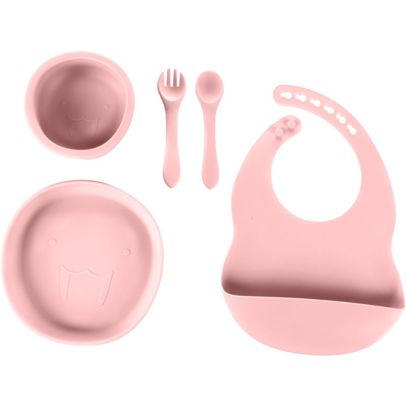 Zopa Silicone Set serviciu de masă pentru copii pentru copii Old Pink 1 buc