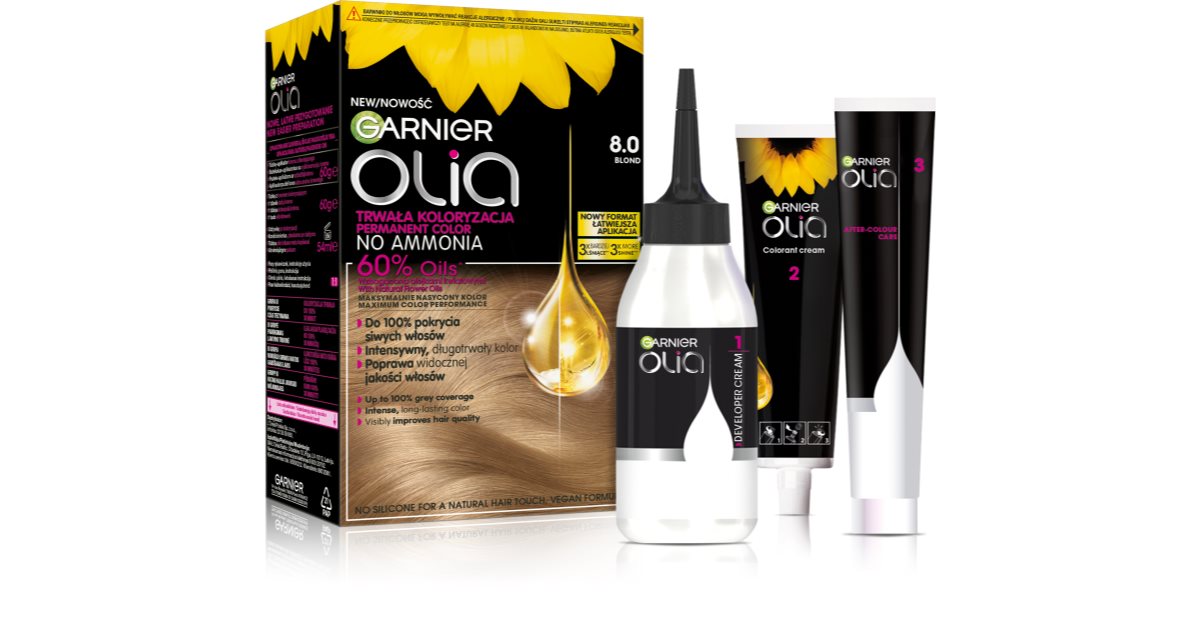 Garnier Olia Big Kit Permanent-Haarfarbe Farbton 8.0 Blond 1 St.