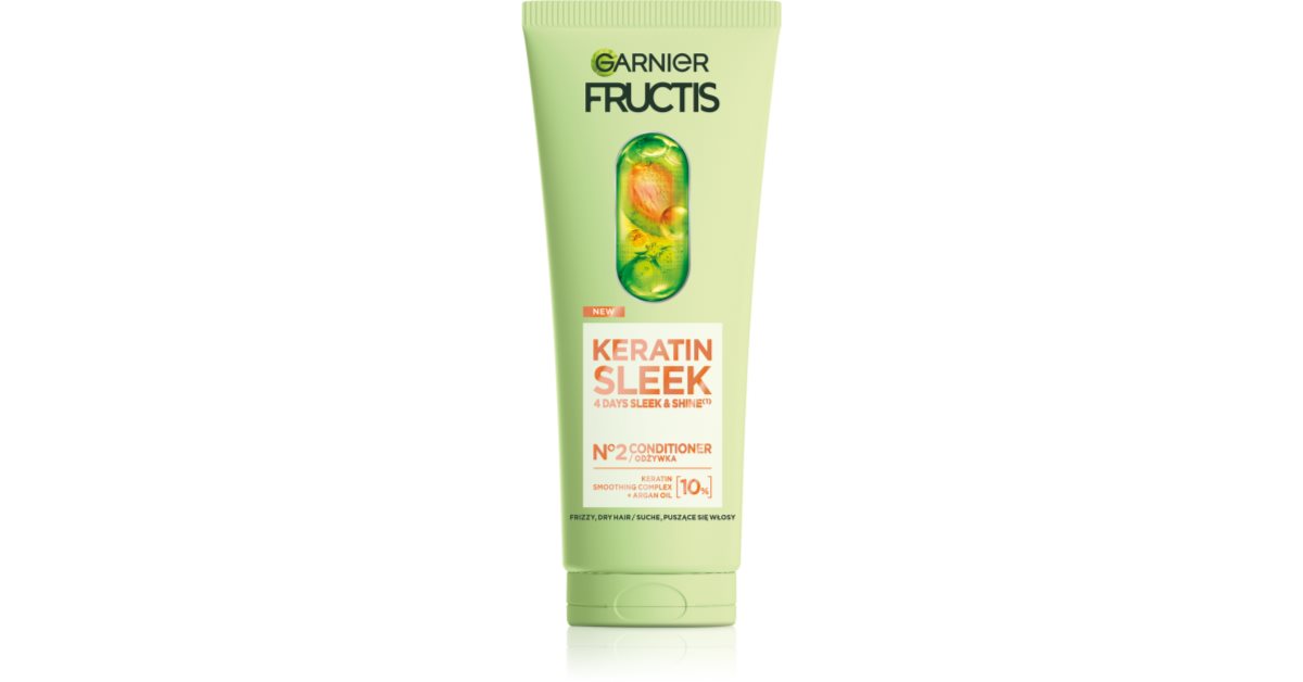 Garnier Fructis Keratin Sleek Conditioner mit Keratin für glänzendes und geschmeidiges Haar 200 ml