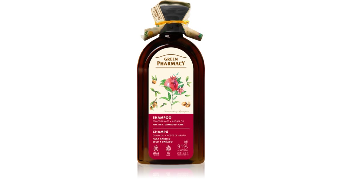 Green Pharmacy Argan Oil & Pomegranate Shampoo Shampoo für trockenes und beschädigtes Haar mit Arganöl 350 ml