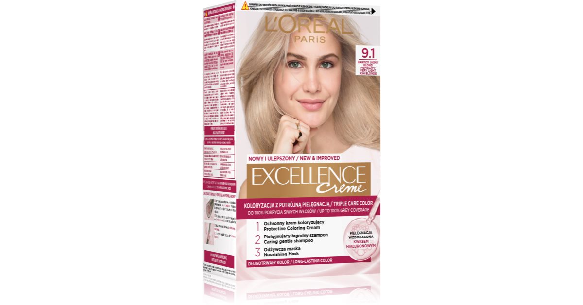 L’Oréal Paris Excellence Creme Haarfarbe Farbton 9.1 1 St.