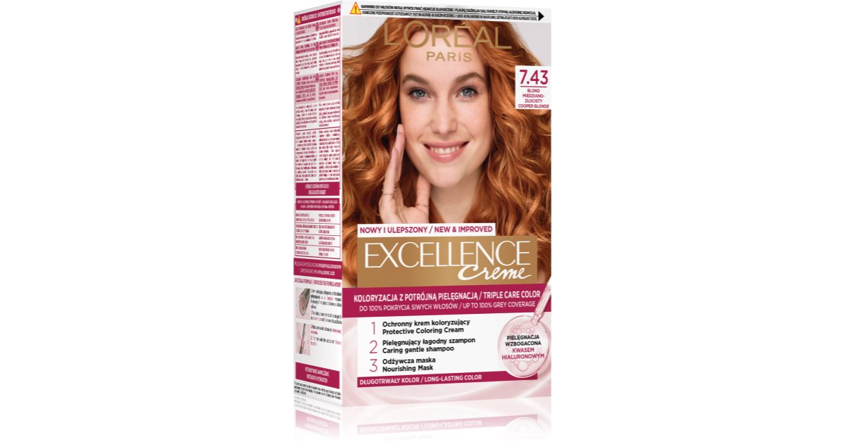 L’Oréal Paris Excellence Creme Haarfarbe Farbton 7.43 Blonde Copper 1 St.