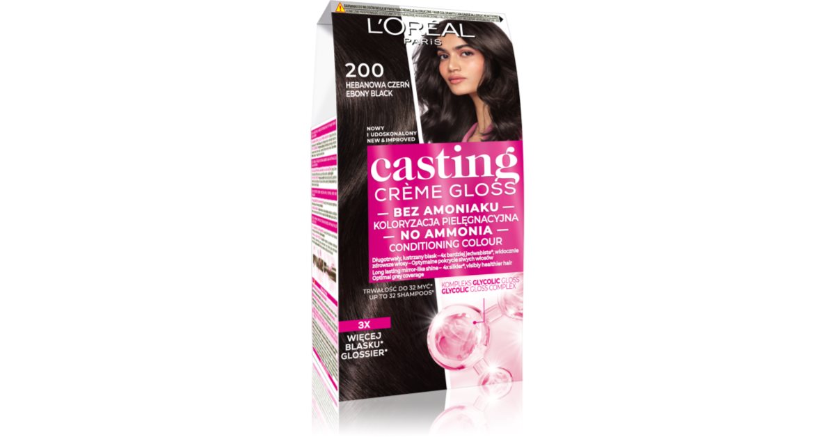 L’Oréal Paris Casting Creme Gloss Haarfarbe Farbton 200 Ebony Black 1 St.
