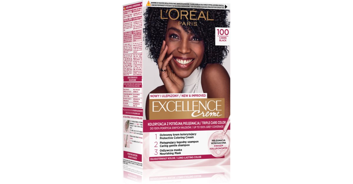 L’Oréal Paris Excellence Creme Haarfarbe Farbton 100 True Black 1 St.