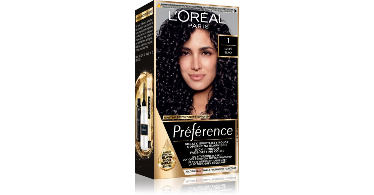 L’Oréal Paris Préférence Permanent-Haarfarbe Farbton 1 Black 1 St.