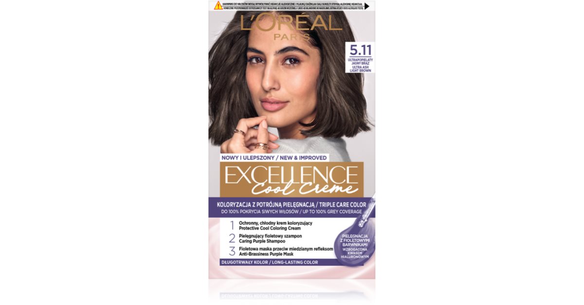 L’Oréal Paris Excellence Cool Creme Haarfarbe Farbton 5.11 Ultra Ash Light Brown 1 St.