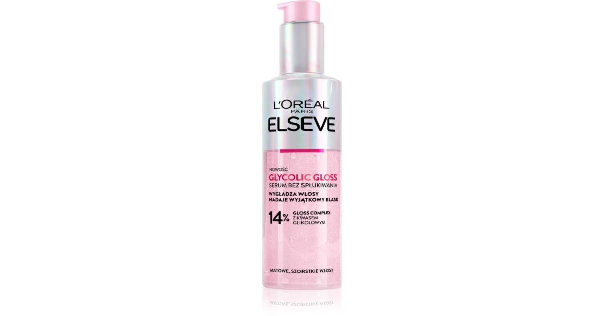 L’Oréal Paris Elseve Glycolic Gloss Serum ohne Ausspülen für mehr Glanz und Festigkeit der Haare 150 ml