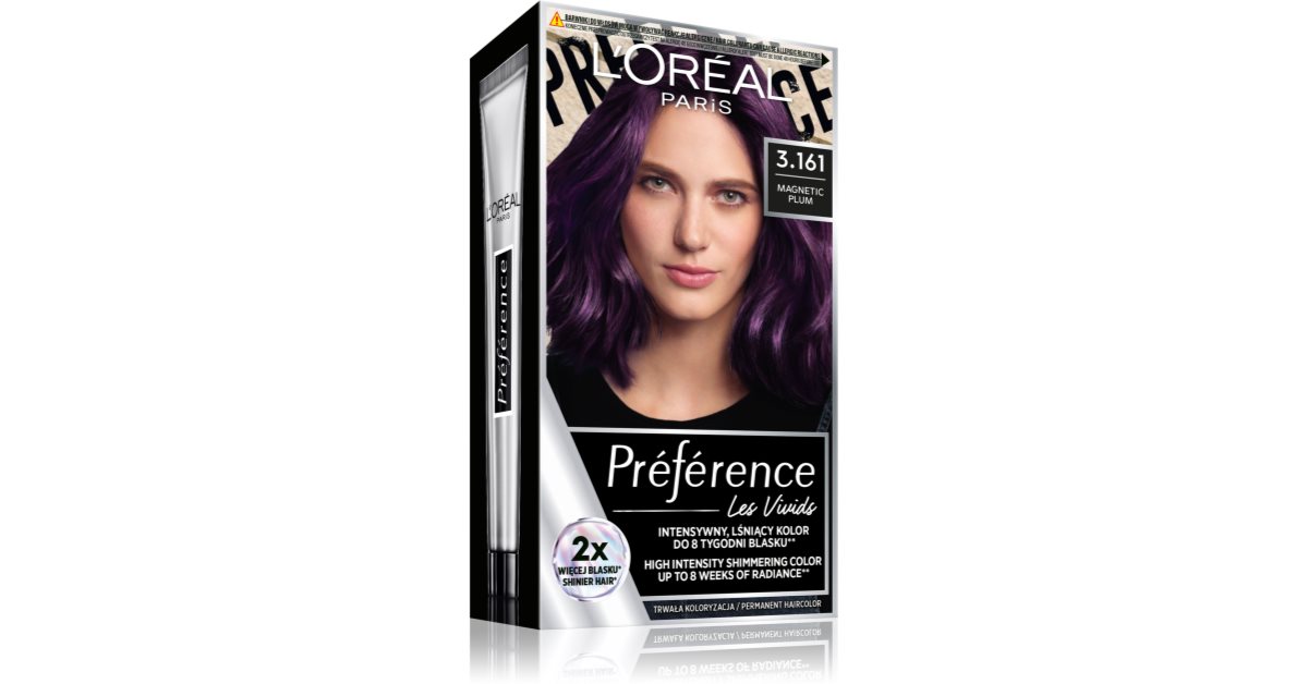 L’Oréal Paris Préférence Vivids Haarfarbe Farbton 3.161 Magnetic Plum 1 St.