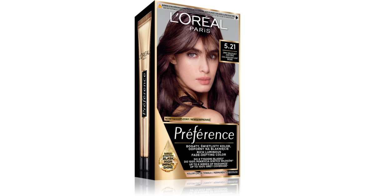 L’Oréal Paris Préférence Haarfarbe Farbton 5.21 Cool Iridescent Light Brown 1 St.
