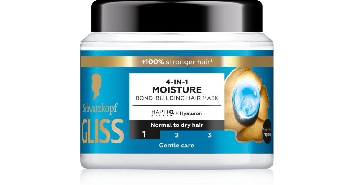 Schwarzkopf Gliss Aqua Revive Hydratisierende Maske Für normales bis trockenes Haar 400 ml